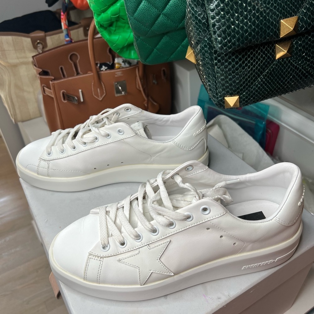 Golden Goose Pure Star White Sneakers, Size 40